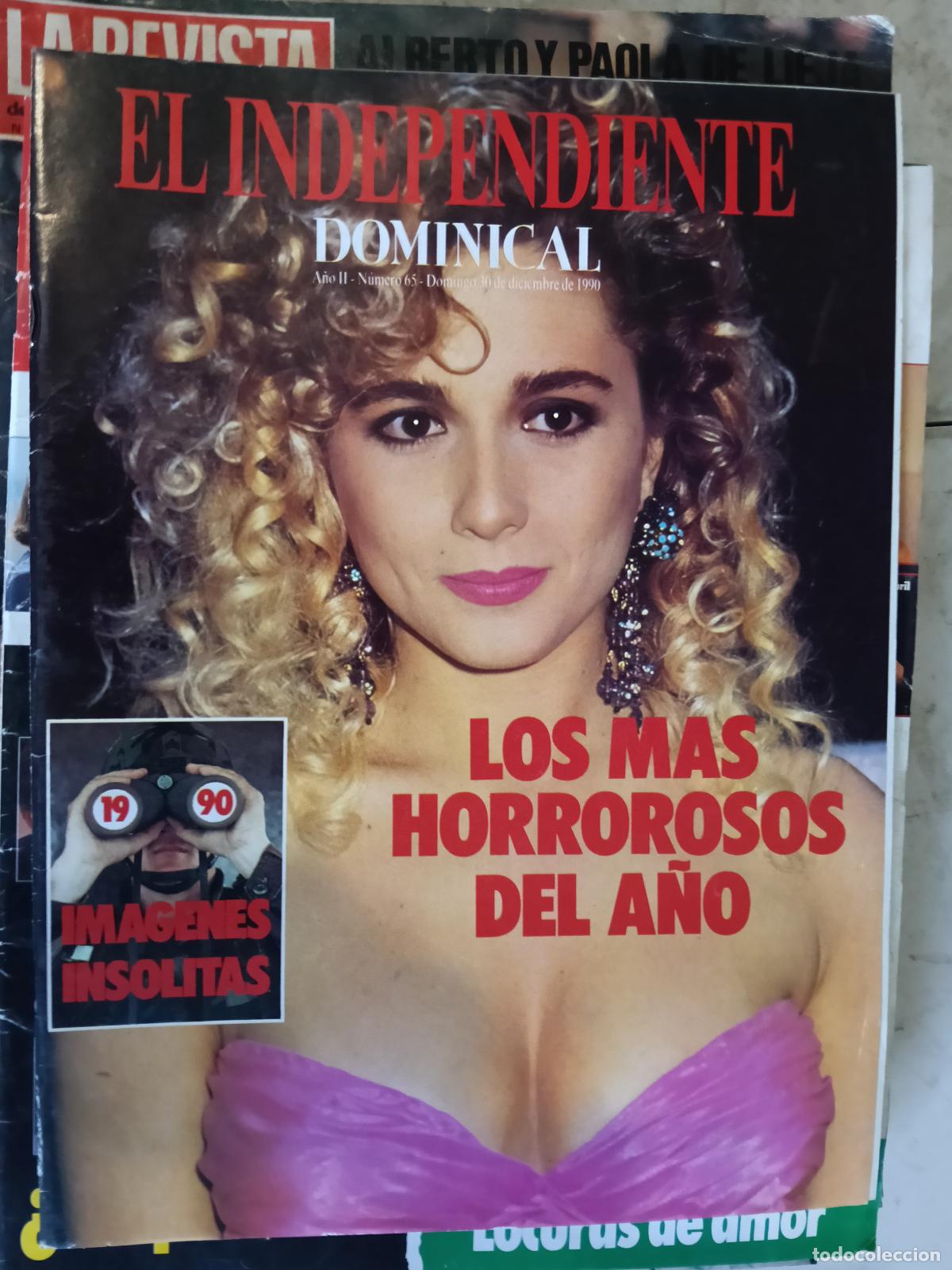 Coleccionismo de revistas y peri&oacute;dicos: EL INDEPENDIENTE DOMINICAL LO MAS HORROROSOS DEL A&Ntilde;O PORTADA MARTA SANCHEZ