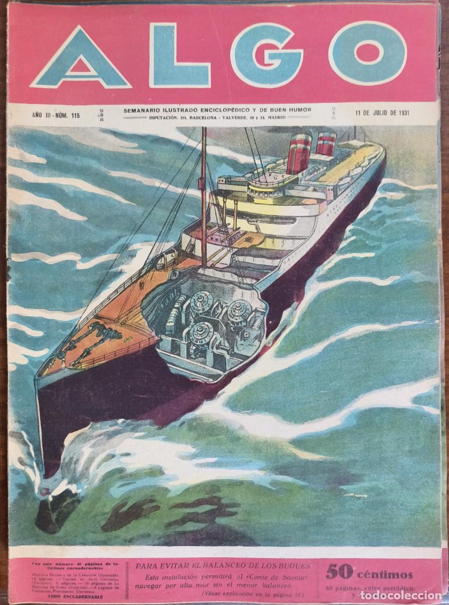 Coleccionismo de revistas y peri&oacute;dicos: ALGO-SEMANARIO ILUSTRADO ENCICLOP&Eacute;DICO Y DE BUEN HUMOR-N&ordm;115 PARA EVITAR... 11/07/1931