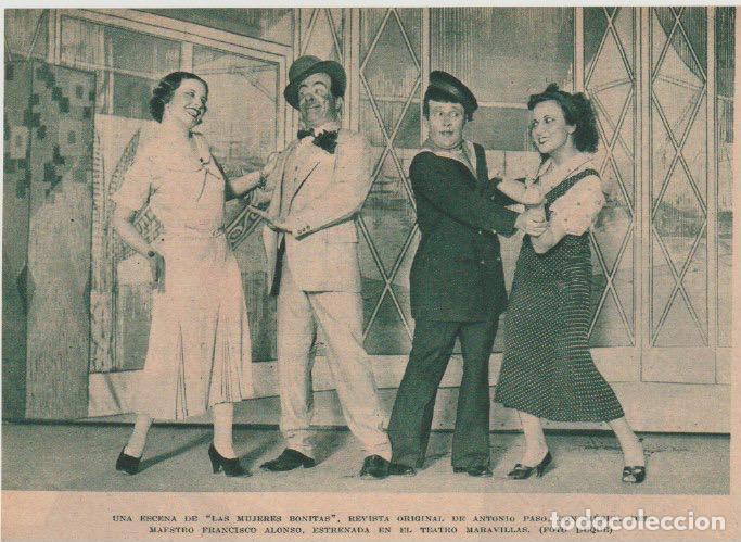 Coleccionismo de revistas y peri&oacute;dicos: * TEATRO * Mujeres bonitas, revista de Antonio Paso y m&uacute;sica de Francisco Alonso - 1933