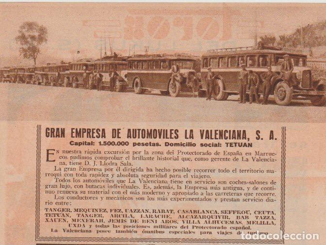 Coleccionismo de revistas y peri&oacute;dicos: * TETUAN * Publicidad empresa de autom&oacute;viles La Valenciana S.A. - 1933