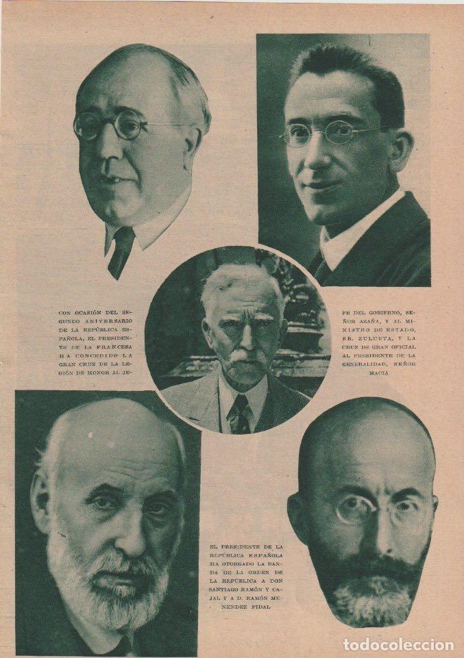Coleccionismo de revistas y peri&oacute;dicos: Aza&ntilde;a, Luis de Zulueta, Maci&agrave;; pintor V&aacute;zquez D&iacute;az; Ramon y Cajal, Men&eacute;ndez Pidal - 1933