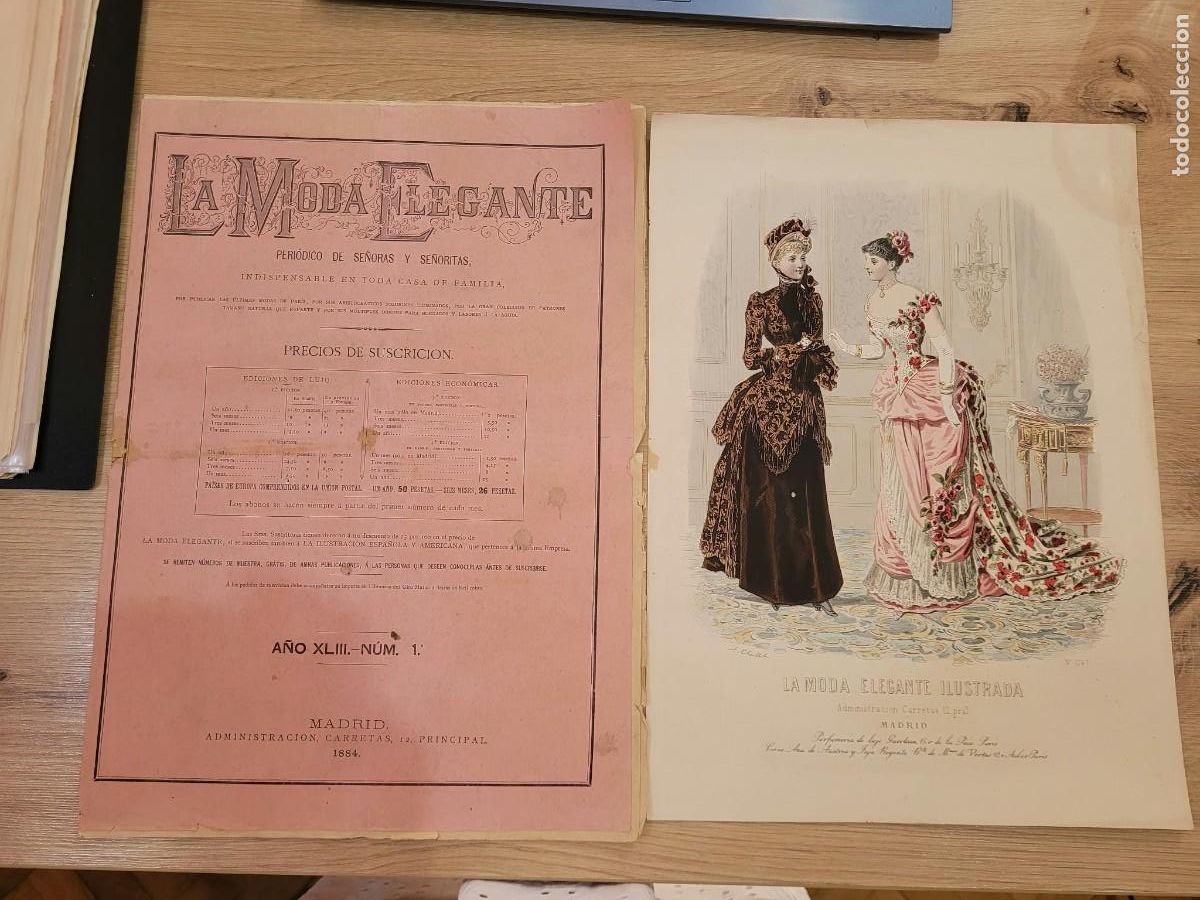 Coleccionismo de revistas y peri&oacute;dicos: REVISTA LA MODA ELEGANTE Y LAMINA N.1 MADRID 1884 PATRONES COSTURA Y BORDADO