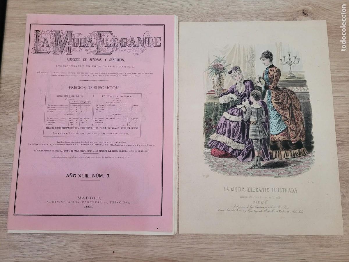 Coleccionismo de revistas y peri&oacute;dicos: REVISTA LA MODA ELEGANTE + 1 LAMINA - N.3 MADRID A&Ntilde;O 1884 PATRONES COSTURA Y BORDADO