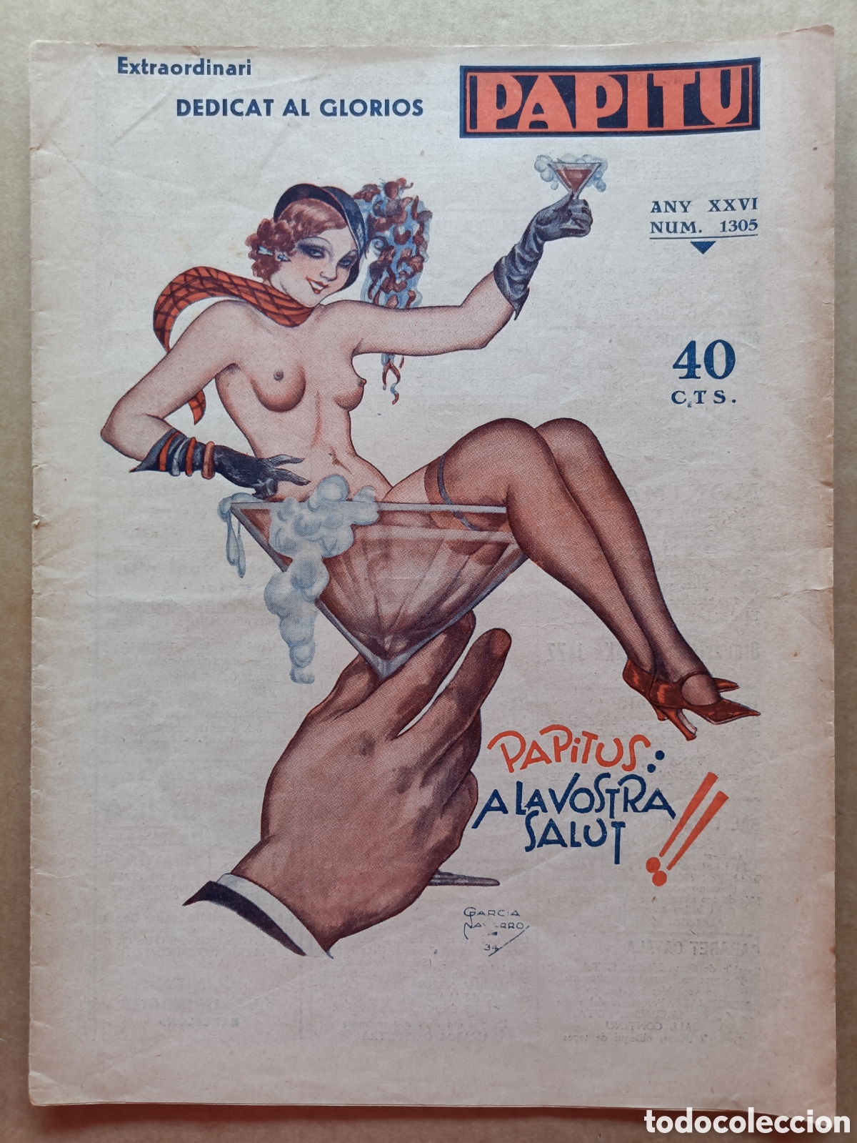 Coleccionismo de revistas y peri&oacute;dicos: Papitu Extraordinari dedicat al glori&oacute;s Papitu n&ordm; 1305 14 de mar&ccedil; de 1934