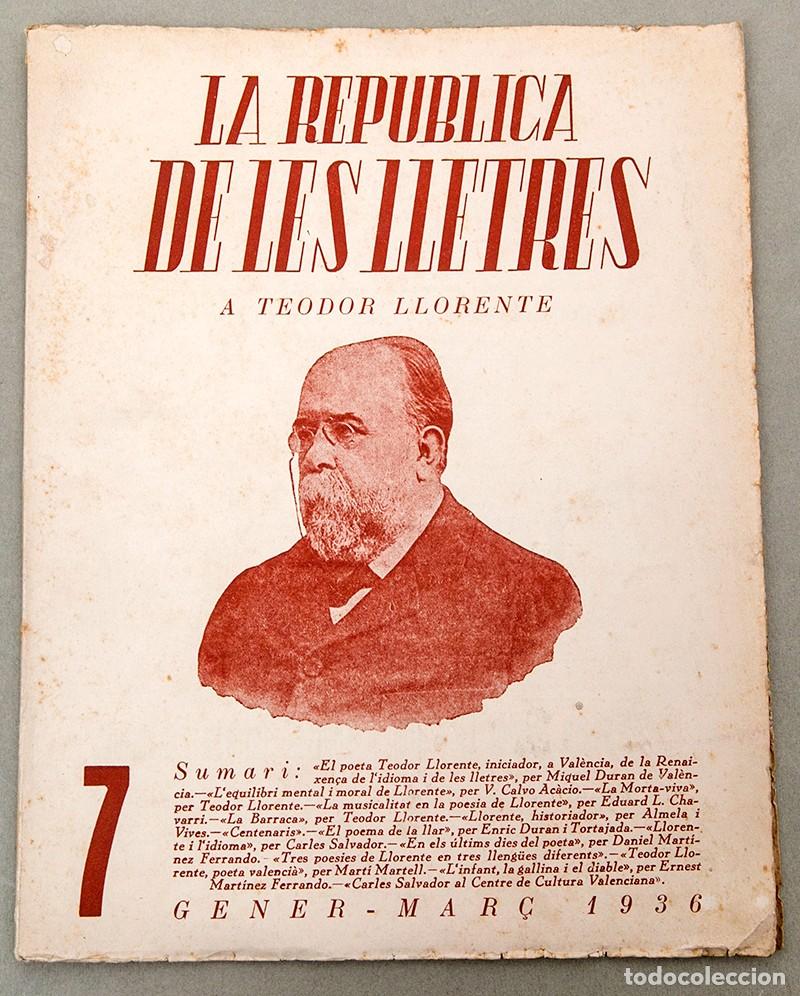 Coleccionismo de revistas y peri&oacute;dicos: LA REP&Uacute;BLICA DE LES LLETRES - N&ordm; 7 - 1936