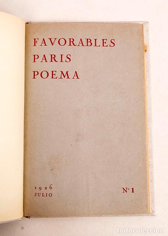 Coleccionismo de revistas y peri&oacute;dicos: FAVORABLES PARIS POEMA - 1926 - COMPLETA - C&Eacute;SAR VALLEJO Y JUAN LARREA