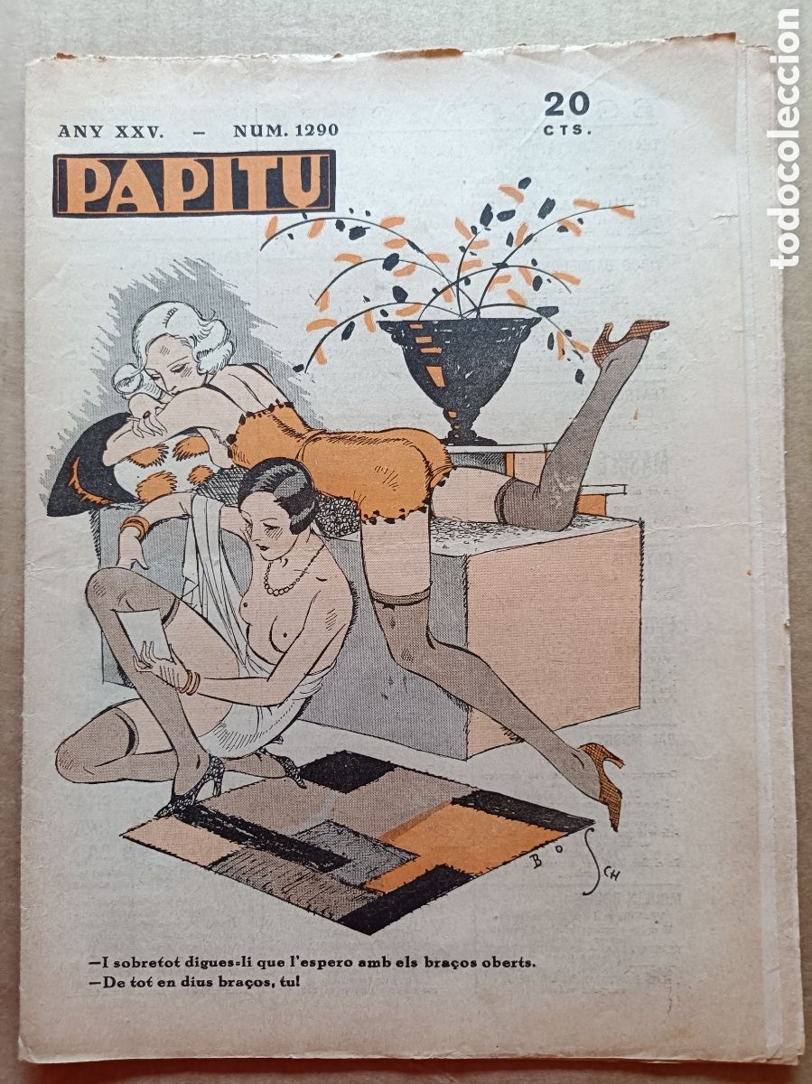 Coleccionismo de revistas y peri&oacute;dicos: Papitu n&ordm; 1290 del 29 de novembre de 1933. Primera i &uacute;nica revista de la vida alegre. En bon estat.