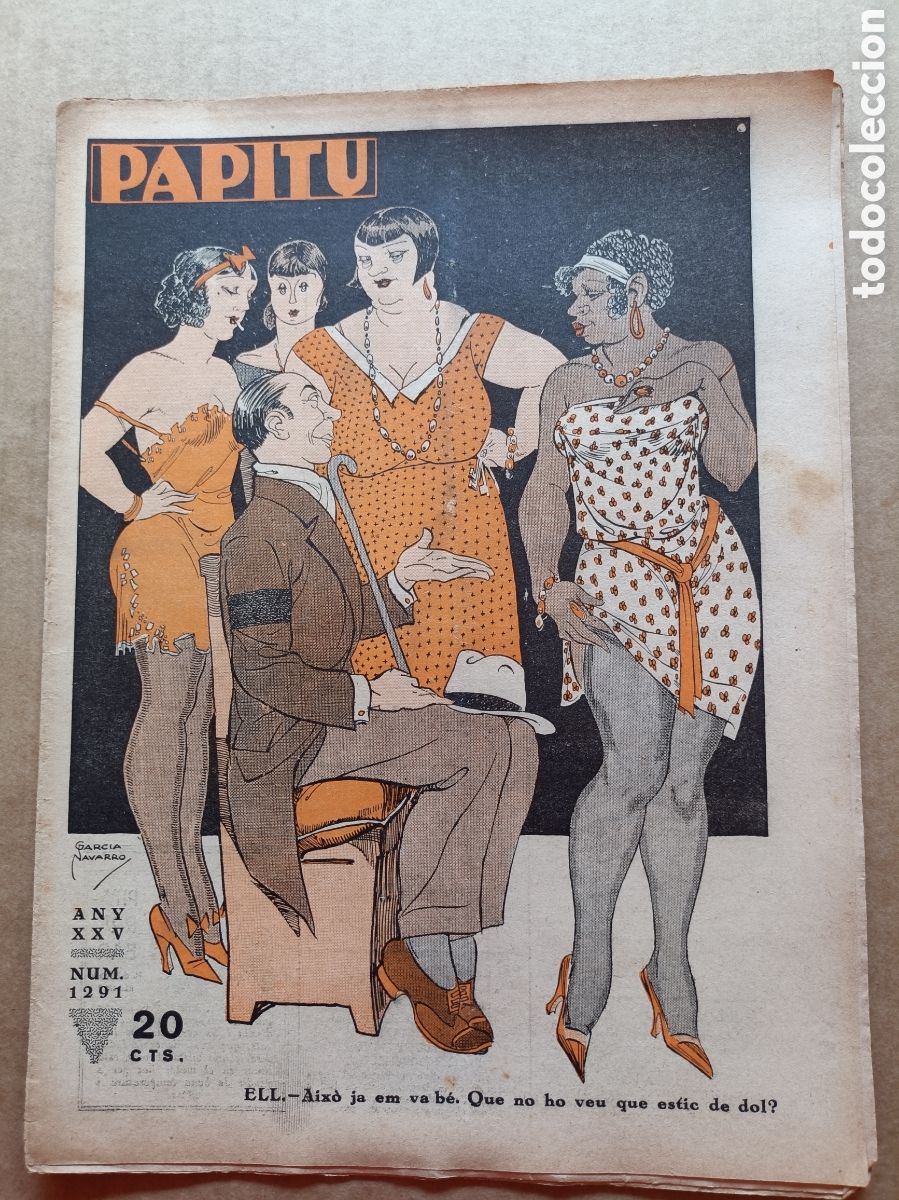 Coleccionismo de revistas y peri&oacute;dicos: Papitu n&ordm; 1291 del 6 de desembre de 1933. Primera i &uacute;nica revista de la vida alegre. En bon estat.