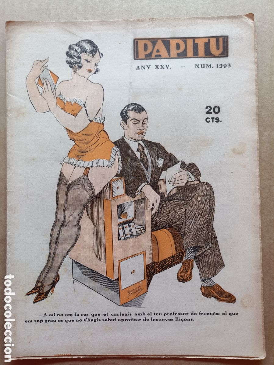 Coleccionismo de revistas y peri&oacute;dicos: Papitu n&ordm; 1293 del 20 de desembre de 1933. Primera i &uacute;nica revista de la vida alegre. En bon estat.