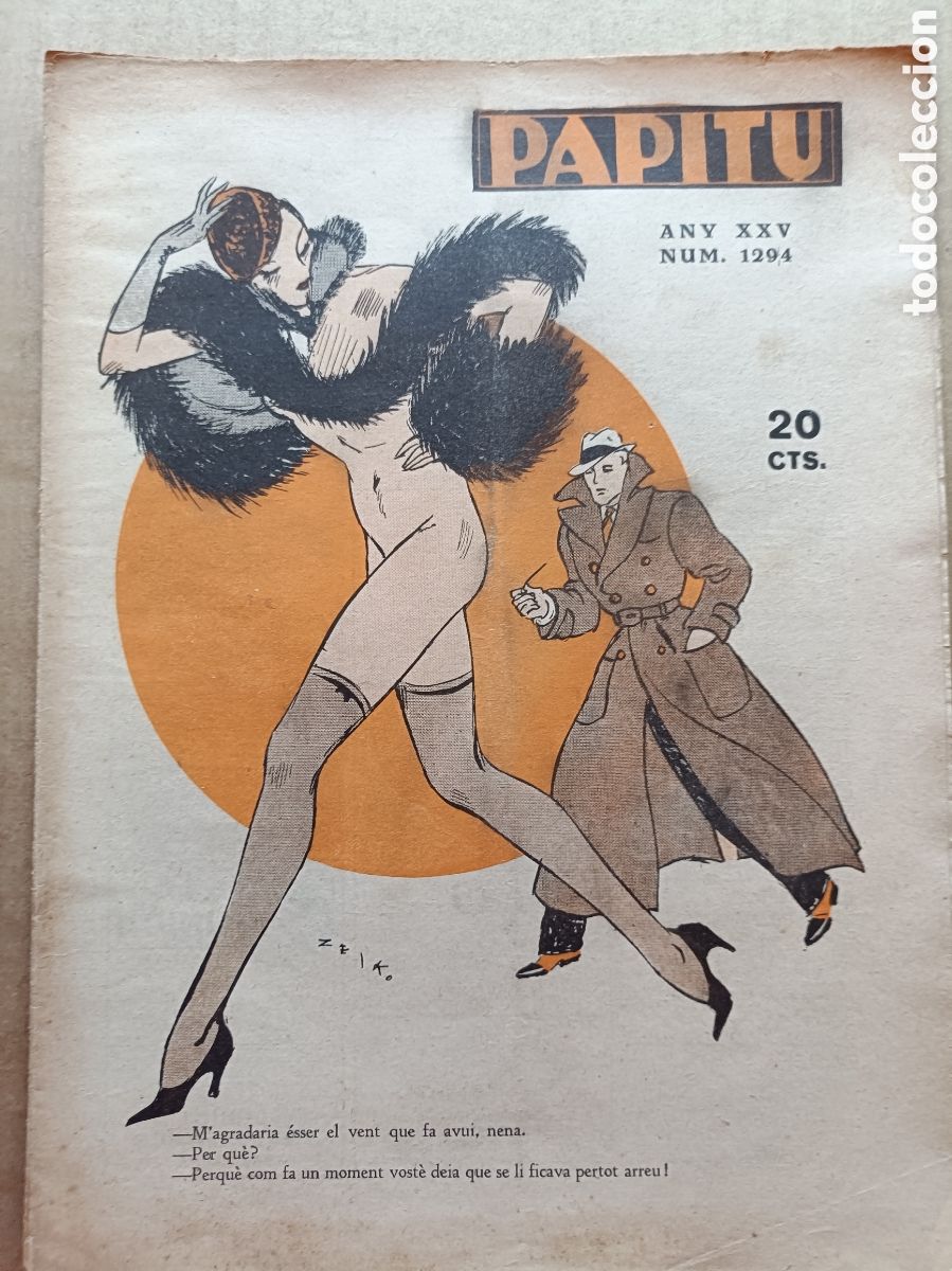Coleccionismo de revistas y peri&oacute;dicos: Papitu n&ordm; 1294 del 27 de desembre de 1933. Primera i &uacute;nica revista de la vida alegre. En bon estat.