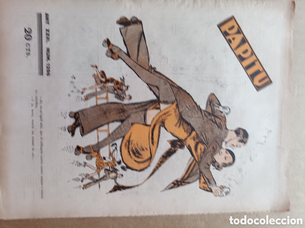 Coleccionismo de revistas y peri&oacute;dicos: Papitu n&ordm; 1296 del 10 de gener de 1934. Primera i &uacute;nica revista de la vida alegre. En bon estat.