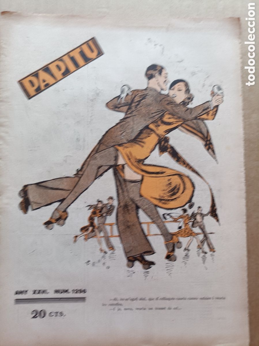 Coleccionismo de revistas y peri&oacute;dicos: Papitu n&ordm; 1296 del 10 de gener de 1934. Primera i &uacute;nica revista de la vida alegre. En bon estat.
