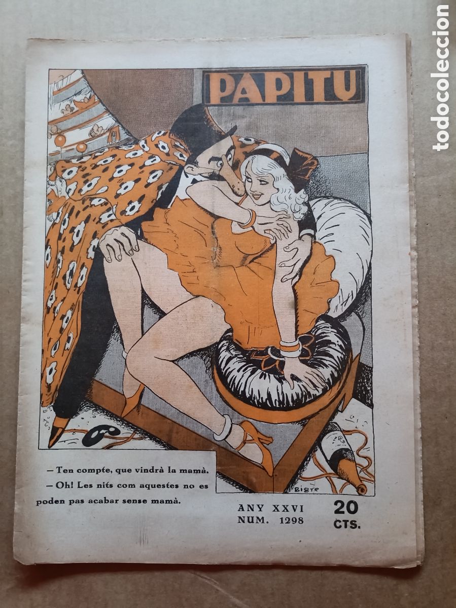 Coleccionismo de revistas y peri&oacute;dicos: Papitu n&ordm; 1298 del 24 de gener de 1934. Primera i &uacute;nica revista de la vida alegre. En bon estat.