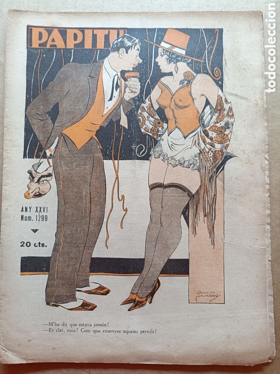 Coleccionismo de revistas y peri&oacute;dicos: Papitu n&ordm; 1299 del 31 de gener 1934. Primera i &uacute;nica revista de la vida alegre. En bon estat.