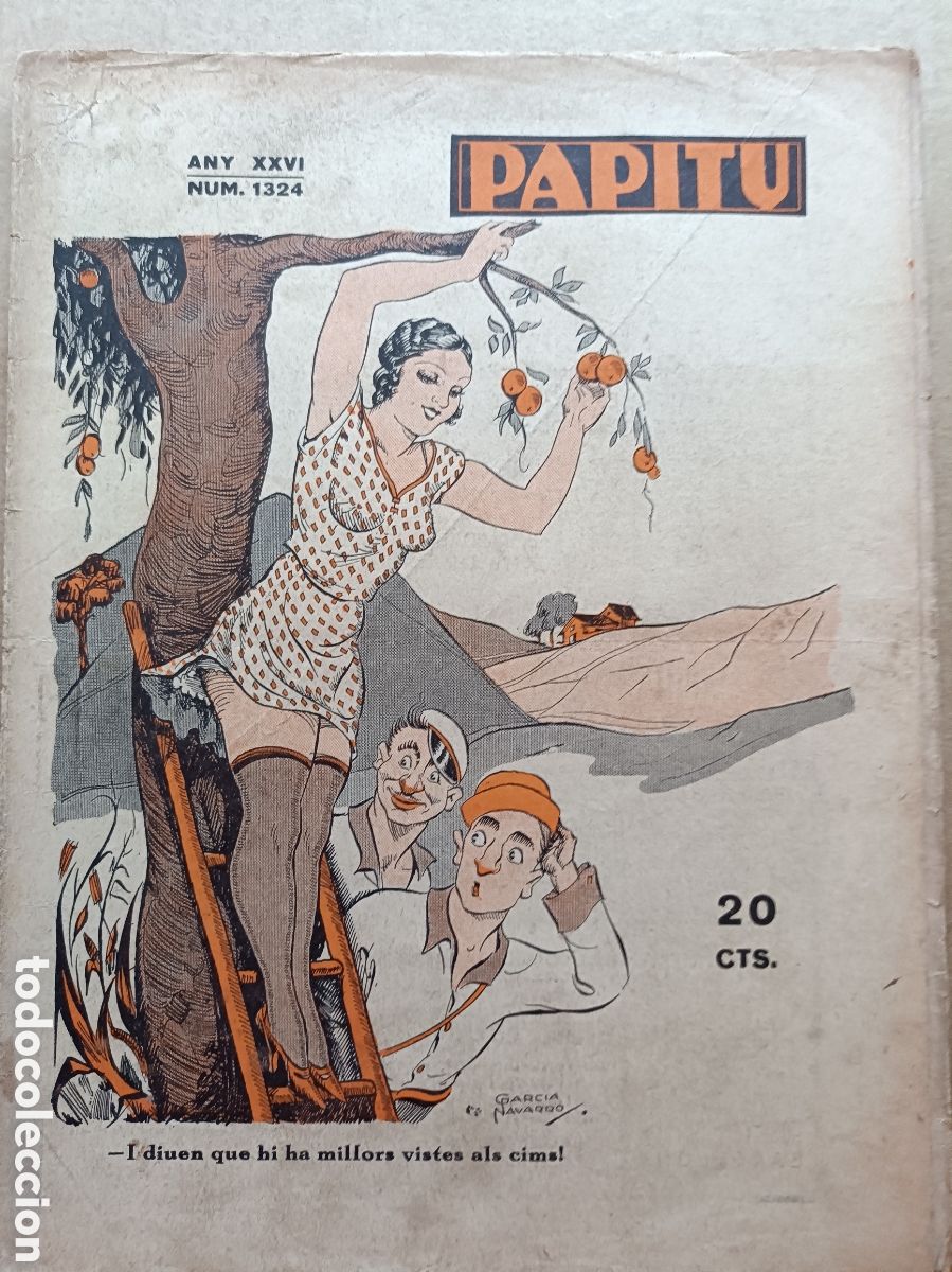 Coleccionismo de revistas y peri&oacute;dicos: Papitu n&ordm; 1324 del 25 de juliol de 1934. Primera i &uacute;nica revista de la vida alegre. En bon estat.