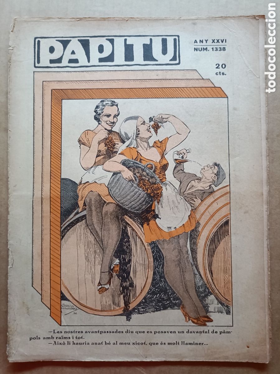 Coleccionismo de revistas y peri&oacute;dicos: Papitu n&ordm; 1338 del 31 d'octubre de 1934. Primera i &uacute;nica revista de la vida alegre. En bon estat.