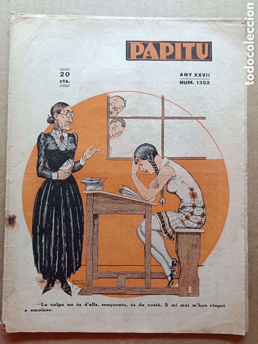 Coleccionismo de revistas y peri&oacute;dicos: Papitu n&ordm; 1352 del 30 de gener de 1935. Primera i &uacute;nica revista de la vida alegre. En bon estat.