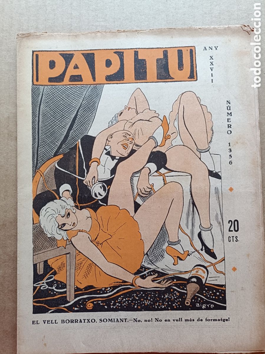 Coleccionismo de revistas y peri&oacute;dicos: Papitu n&ordm; 1356 del 27 de febrer de 1935. Primera i &uacute;nica revista de la vida alegre. En bon estat.
