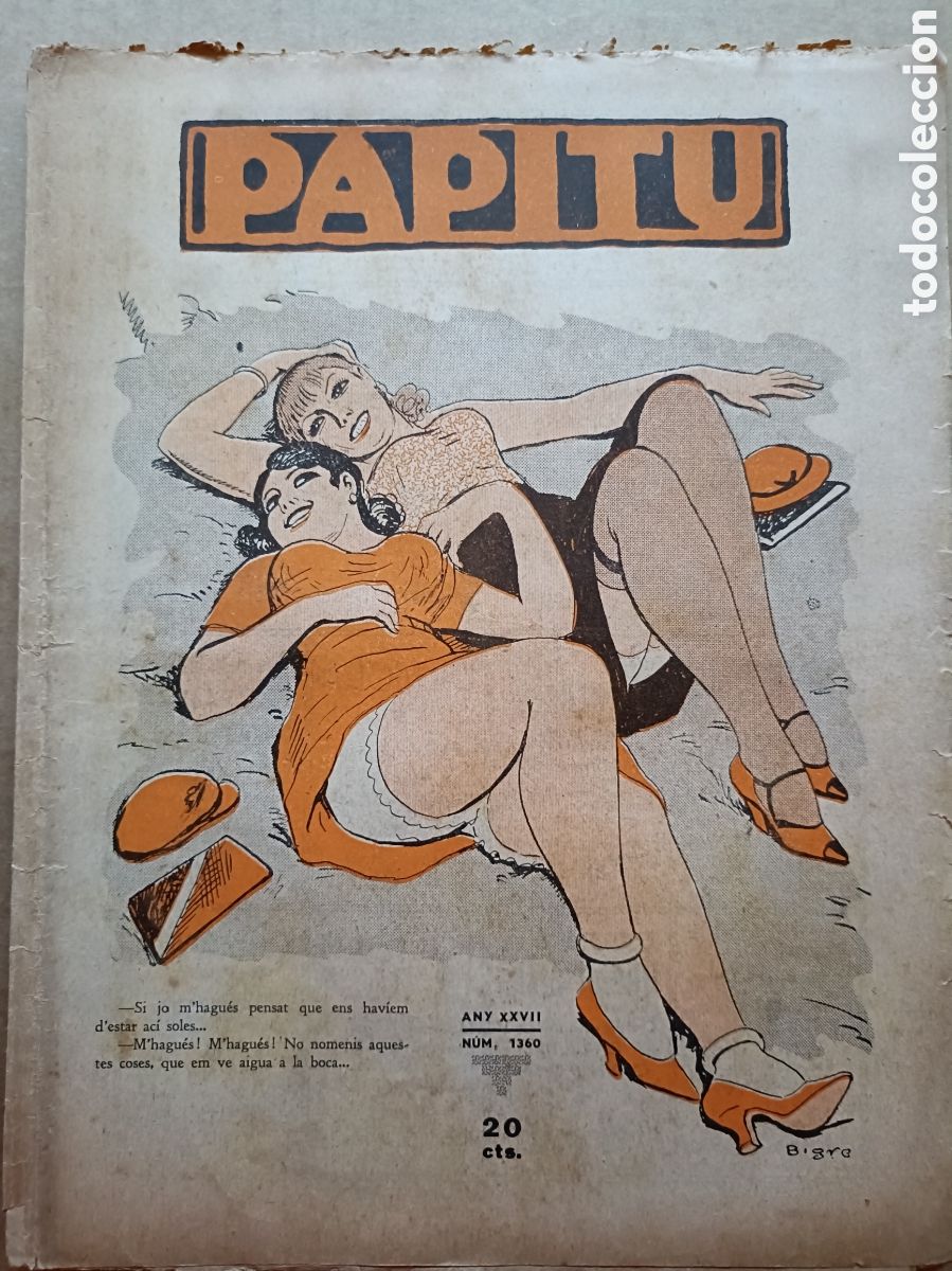 Coleccionismo de revistas y peri&oacute;dicos: Papitu n&ordm; 1360 del 27 de mar&ccedil; de 1935. Primera i &uacute;nica revista de la vida alegre. En bon estat.