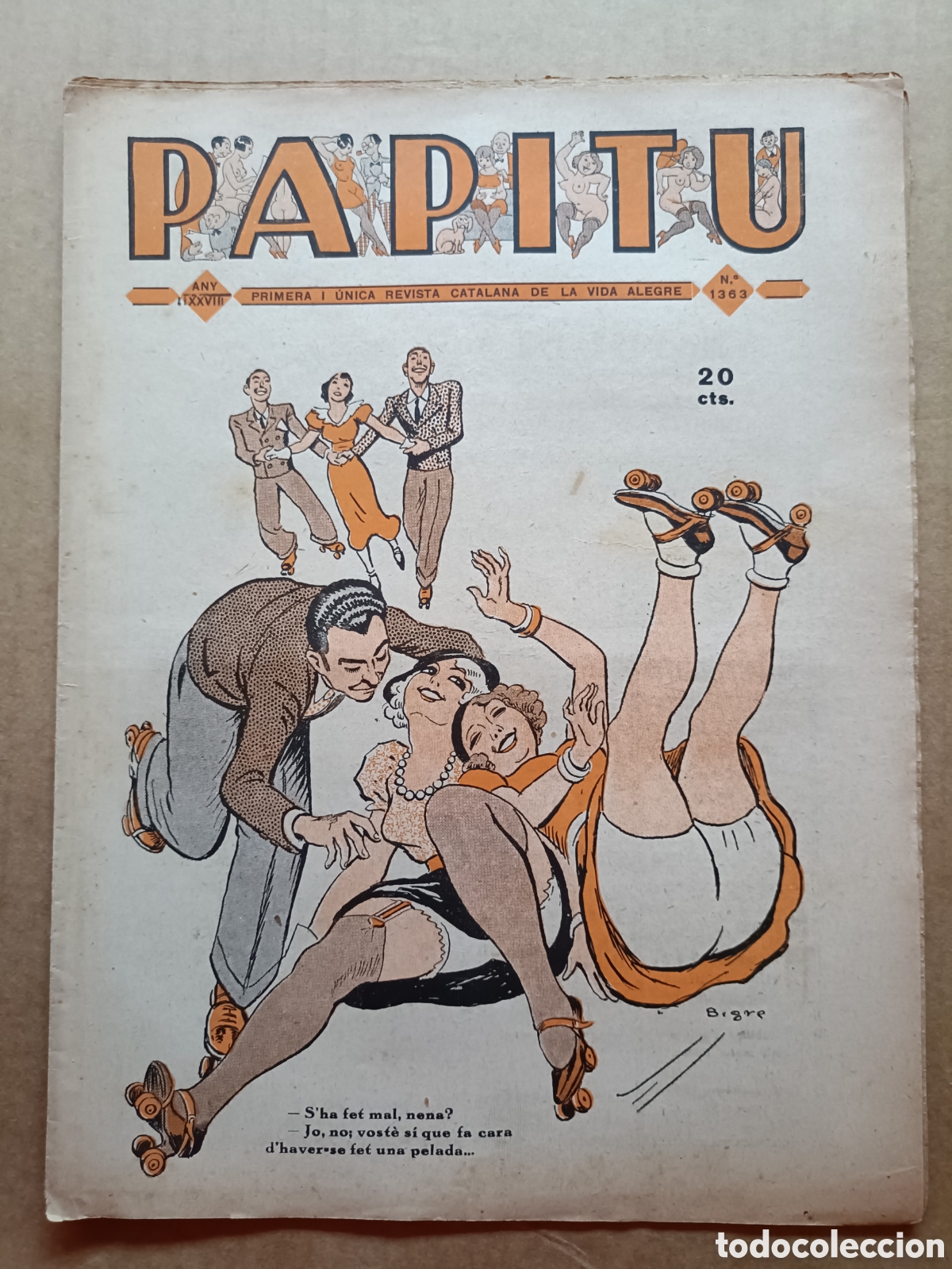 Coleccionismo de revistas y peri&oacute;dicos: Papitu n&ordm; 1363 del 17 d' abril de 1935. Primera i &uacute;nica revista de la vida alegre. En bon estat.