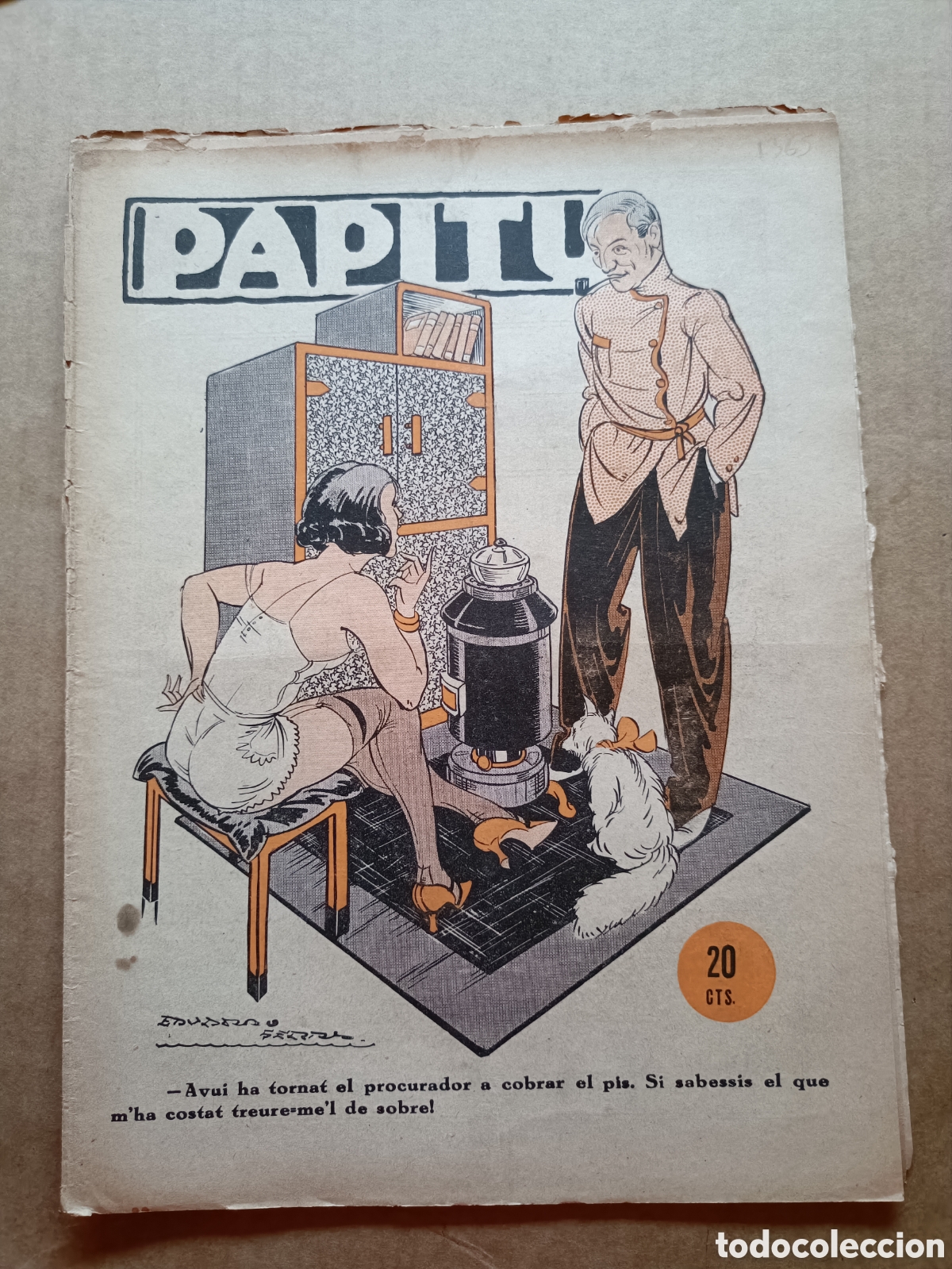 Coleccionismo de revistas y peri&oacute;dicos: Papitu n&ordm; 1365 del 1 de maig de 1935. Primera i &uacute;nica revista de la vida alegre. En bon estat.