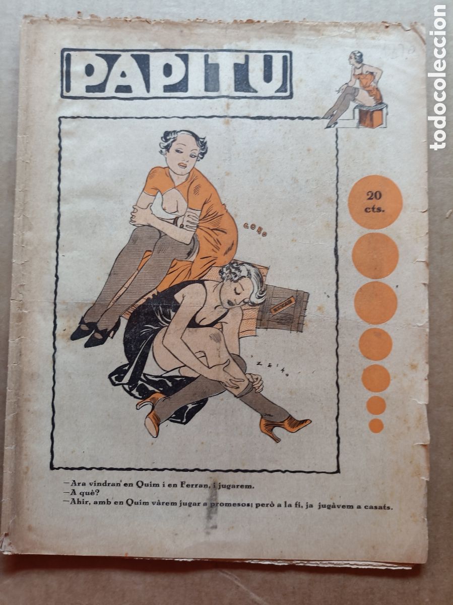 Coleccionismo de revistas y peri&oacute;dicos: Papitu n&ordm; 1370 del 5 de juny de 1935. Primera i &uacute;nica revista de la vida alegre. En bon estat.
