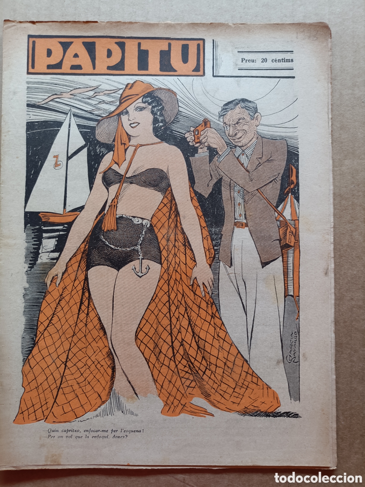 Coleccionismo de revistas y peri&oacute;dicos: Papitu n&ordm; 1378 del 31 de juliol de 1935. Primera i &uacute;nica revista de la vida alegre. En bon estat.