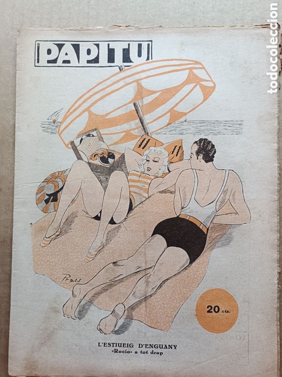 Coleccionismo de revistas y peri&oacute;dicos: Papitu n&ordm; 1379 del 7 d'agost de 1935. Primera i &uacute;nica revista de la vida alegre. En bon estat.