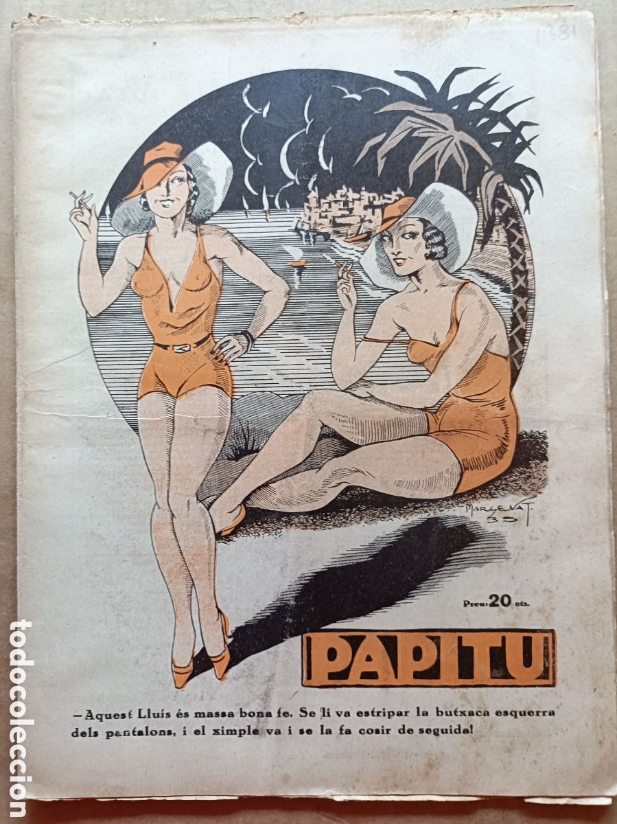 Collection Magazines and Newspapers: Papitu n&ordm; 1381 del 21 d'agost de 1935. Primera i &uacute;nica revista de la vida alegre. En bon estat.