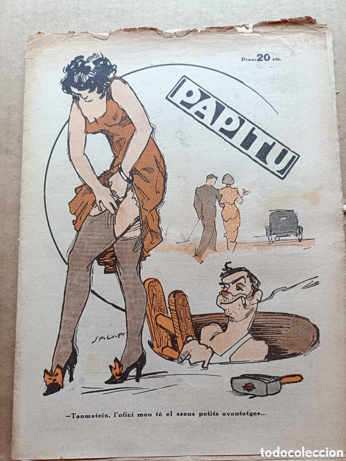 Coleccionismo de revistas y peri&oacute;dicos: Papitu n&ordm; 1393 del 13 de novembre de 1935.Primera i &uacute;nica revista de la vida alegre. En bon estat.