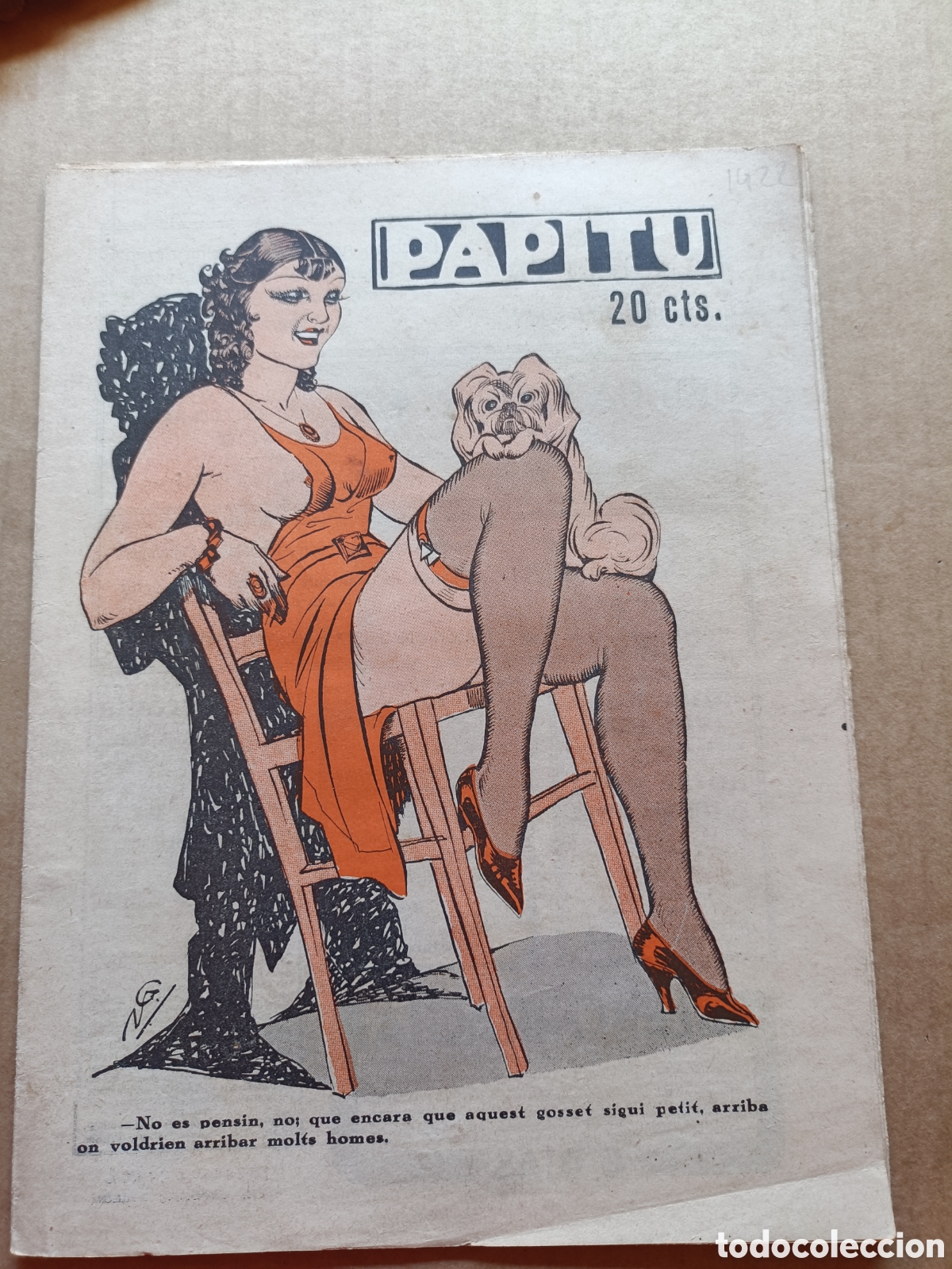 Coleccionismo de revistas y peri&oacute;dicos: Papitu n&ordm; 1422 del 3 de juny de 1936. Primera i &uacute;nica revista de la vida alegre. En bon estat.