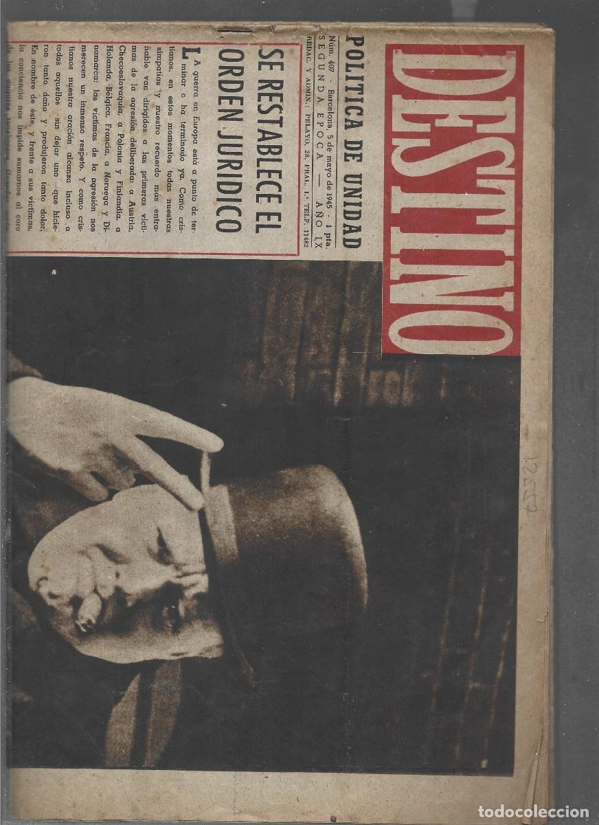 Coleccionismo de revistas y peri&oacute;dicos: 12557 revista DESTINO 5 mayo 1945 buen estado