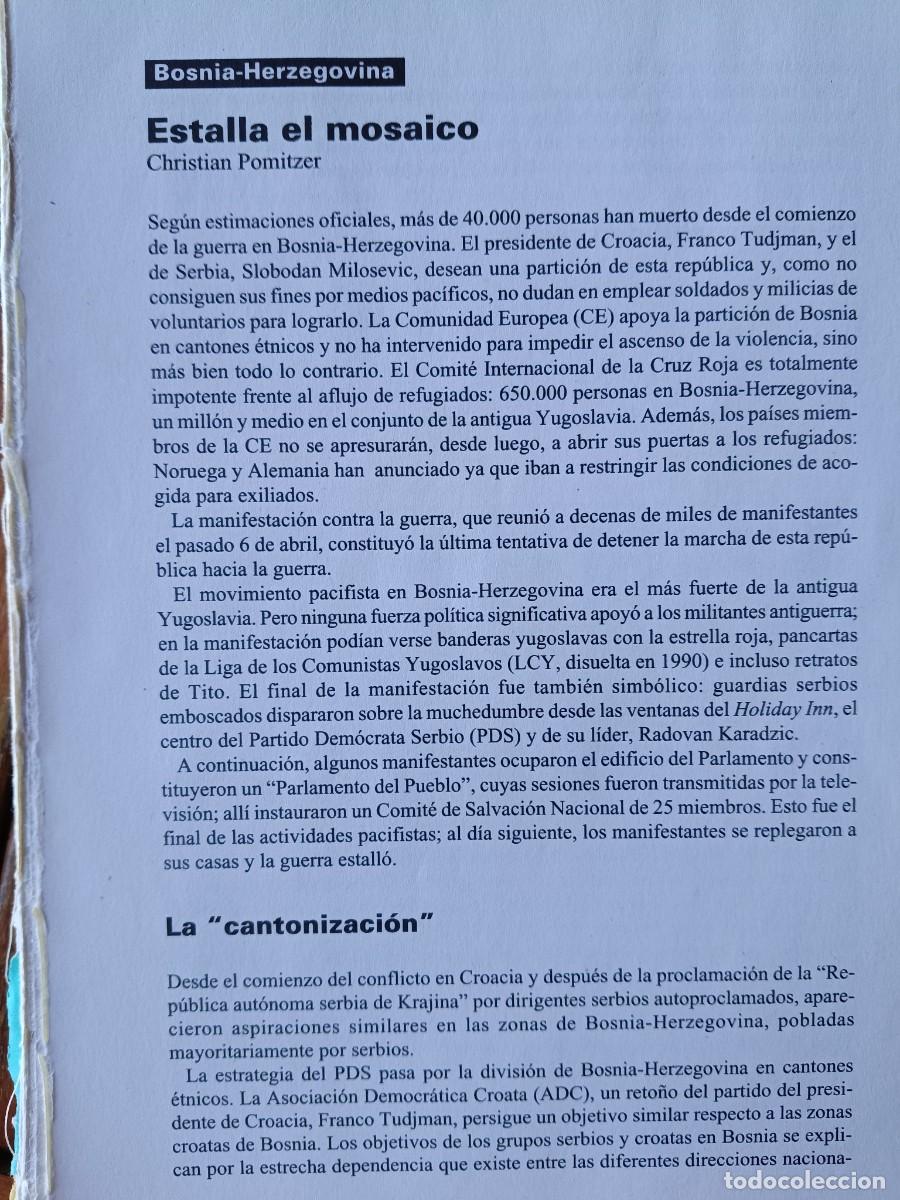 Coleccionismo de revistas y peri&oacute;dicos: ORIGEN DE LA GUERRA EN BOSNIA-HERZEGOVINA. 7 PAGINAS DE REVISTA VIENTO SUR 1992