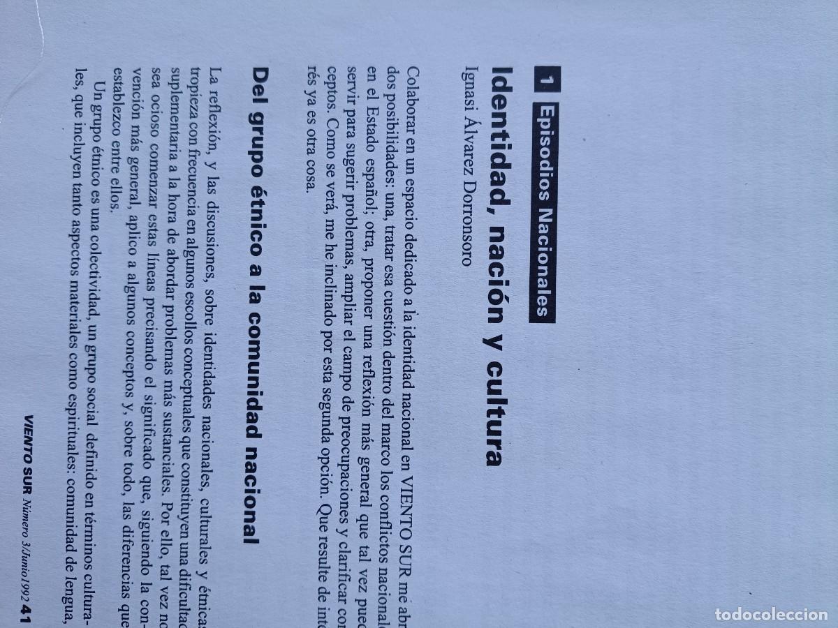 Coleccionismo de revistas y peri&oacute;dicos: IDENTIDAD NACIONAL, CULTURAL Y NACIONALISMO POL&Iacute;TICO. 6 PAGINAS DE REVISTA VIENTO SUR 1992