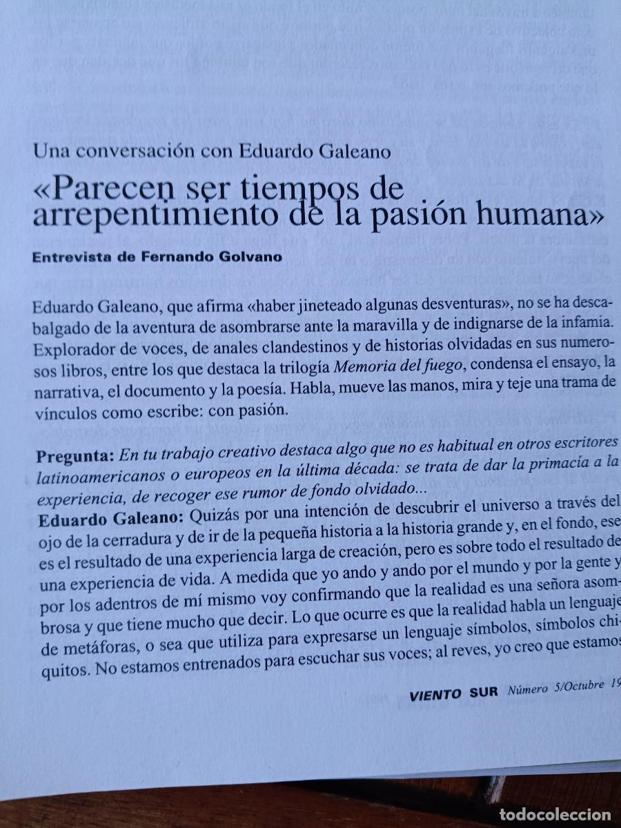 Coleccionismo de revistas y peri&oacute;dicos: ENTREVISTA CON EDUARDO GALEANO. 6 PAGINAS DE REVISTA VIENTO SUR 1992