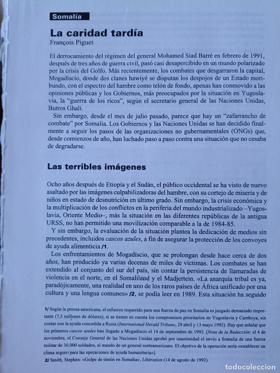 Coleccionismo de revistas y peri&oacute;dicos: ORIGEN DEL CONFLICTO Y LA HAMBRUNA EN SOMALIA. 7 PAGINAS DE REVISTA VIENTO SUR 1992