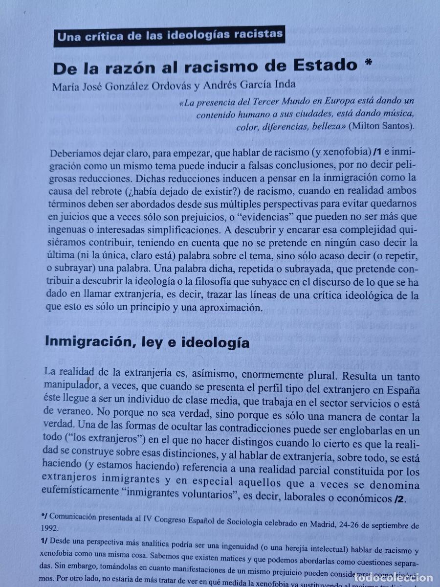 Coleccionismo de revistas y peri&oacute;dicos: CRITICA DE LAS IDEOLOG&Iacute;AS RACISTAS. 7 PAGINAS DE REVISTA VIENTO SUR 1992