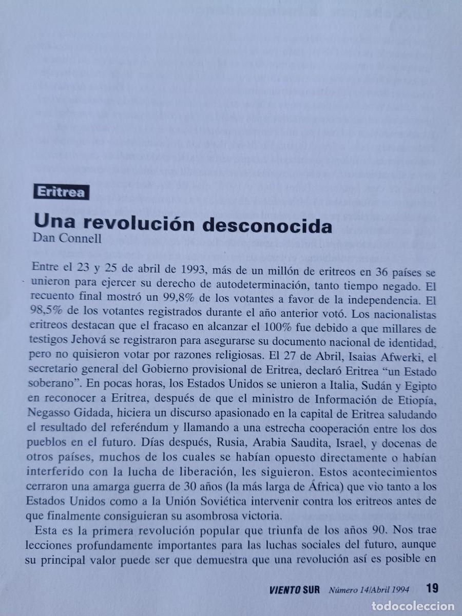 Coleccionismo de revistas y peri&oacute;dicos: HISTORIA DE ERITREA. INDEPENDENCIA Y REVOLUCI&Oacute;N DESCONOCIDA. 13 P&Aacute;GINAS DE REVISTA VIENTO SUR 1994