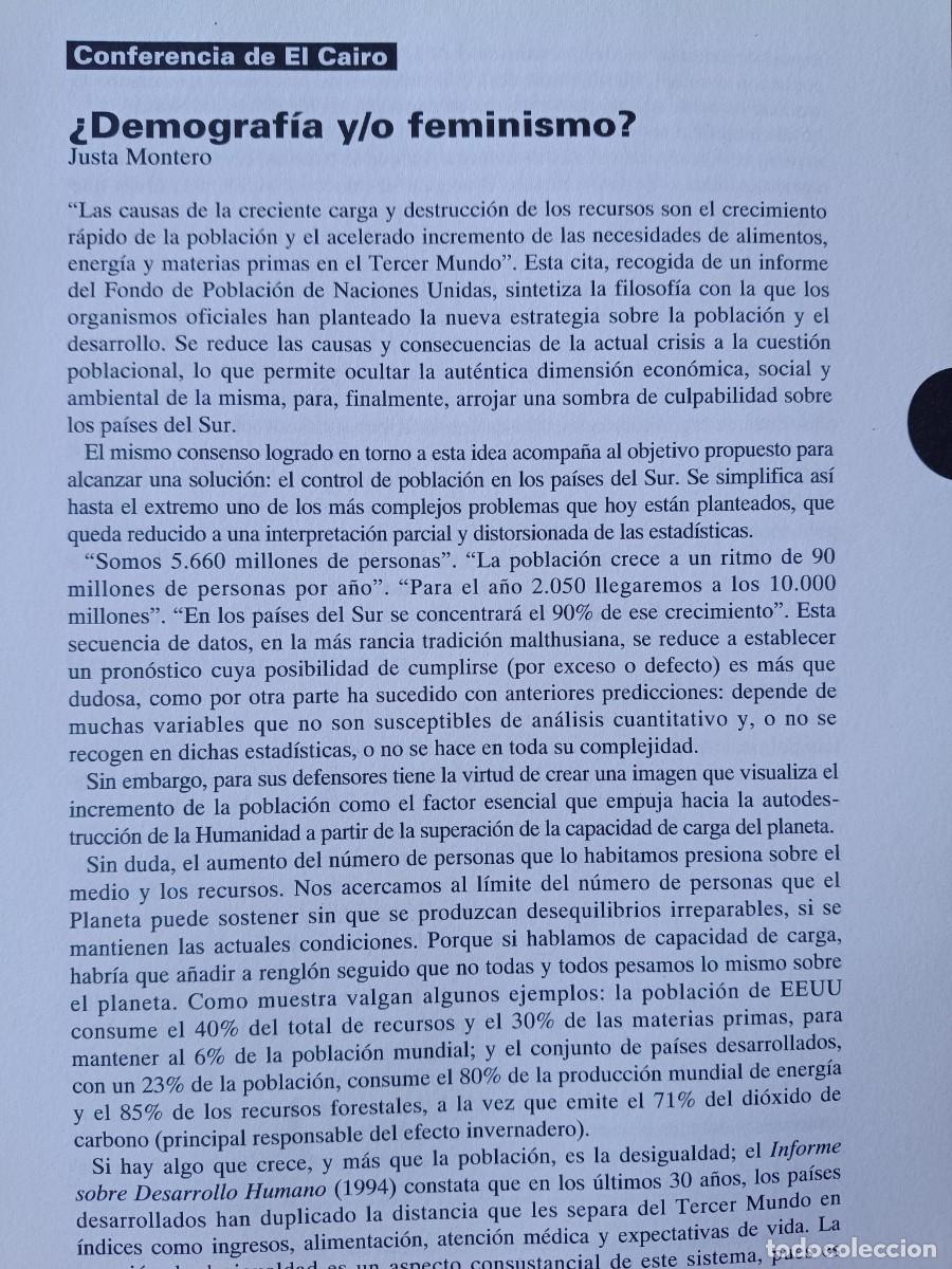 Coleccionismo de revistas y peri&oacute;dicos: DEMOGRAF&Iacute;A Y FEMINISMO. JUSTA MONTERO. 5 P&Aacute;GINAS DE REVISTA VIENTO SUR 1994