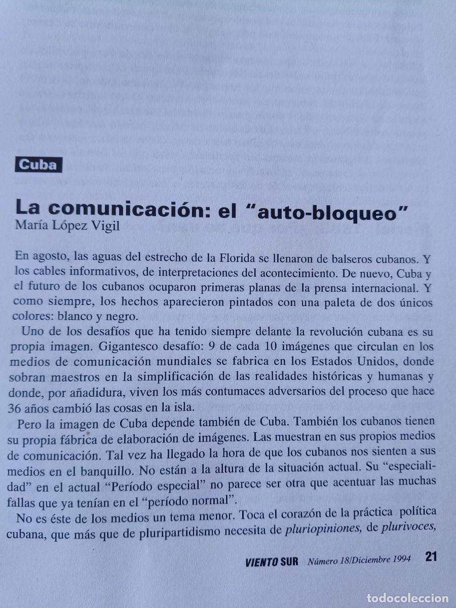 Coleccionismo de revistas y peri&oacute;dicos: CUBA: DEFICIENCIAS DE LOS MEDIOS DE COMUNICACI&Oacute;N. BALSEROS, JINETERAS. 17 P&Aacute;GS DE VIENTO SUR 1994