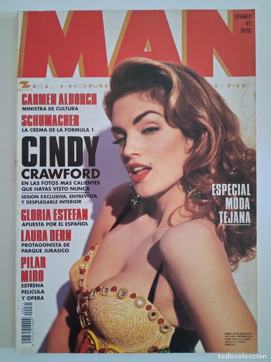 Coleccionismo de revistas y peri&oacute;dicos: REVISTA MAN - CINDY CRAWFORD. N&ordm; 71 1993. POSTER DESPLEGABLE CENTRAL