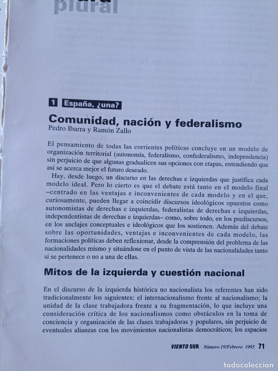 Coleccionismo de revistas y peri&oacute;dicos: DOSSIER COMUNIDAD NACIONALISMO FEDERALISMO E IZQUIERDA EN ESPA&Ntilde;A 34 P&Aacute;GS. DE REVISTA VIENTO SUR 1995