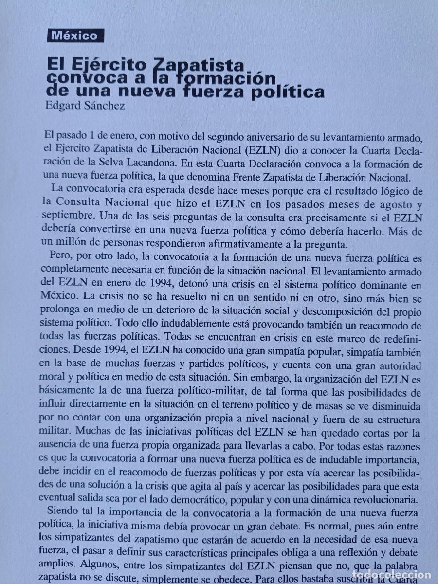Coleccionismo de revistas y peri&oacute;dicos: MEXICO: EL EJERCITO ZAPATISTA POR UNA NUEVA FUERZA POL&Iacute;TICA. 10 P&Aacute;GS. DE REVISTA VIENTO SUR 1995