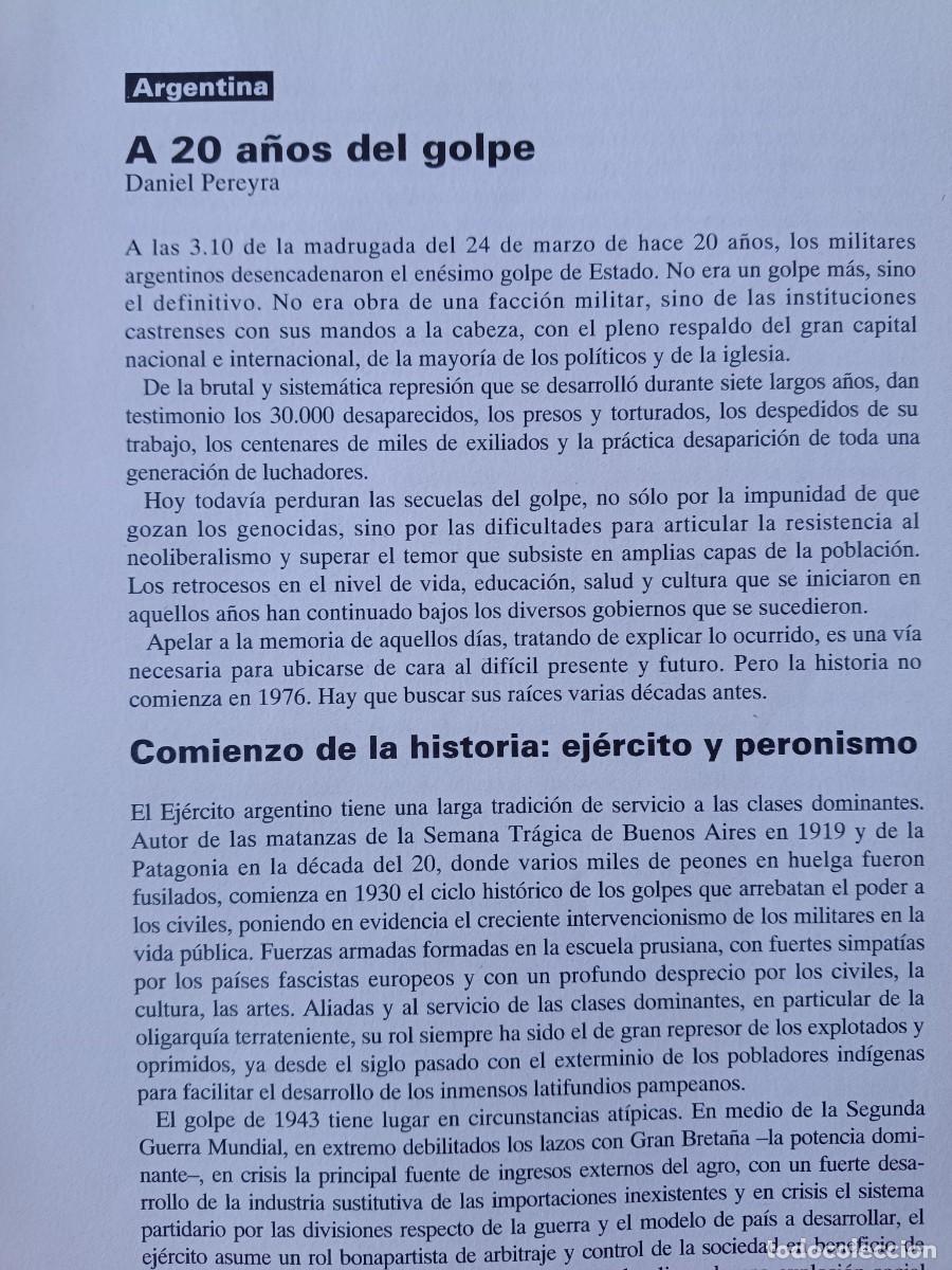 Coleccionismo de revistas y peri&oacute;dicos: ARGENTINA, HISTORIA DE LOS GOLPES DE ESTADO, PERONISMO Y RESISTENCIA. 9 P&Aacute;GS. DE VIENTO SUR 1995