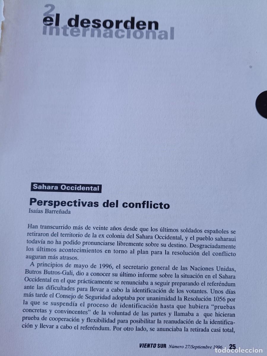 Coleccionismo de revistas y peri&oacute;dicos: SAHARA OCCIDENTAL: HISTORIA Y PERSPECTIVAS. 8 P&Aacute;GS. DE REVISTA VIENTO SUR 1996