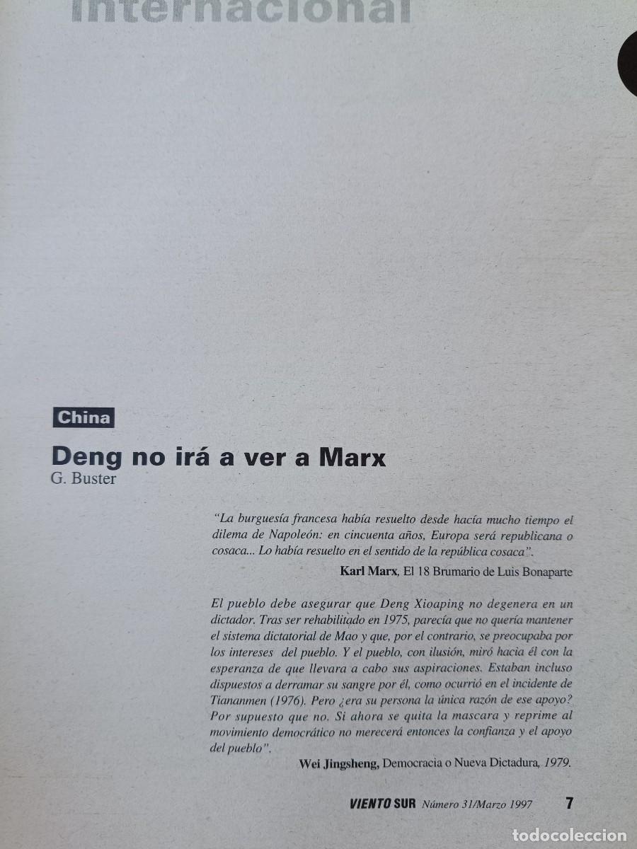 Coleccionismo de revistas y peri&oacute;dicos: CHINA: BALANCE DE LAS REFORMAS DE DENG XIAOPING. 5 P&Aacute;GS DE REVISTA VIENTO SUR 1996