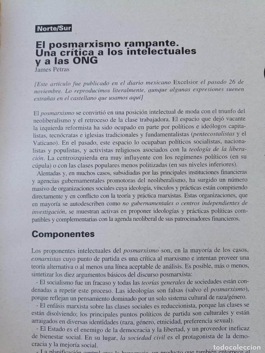 Coleccionismo de revistas y peri&oacute;dicos: UNA CRITICA A LOS INTELECTUALES Y LAS ONG, JAMES PETRAS. 12 P&Aacute;GS DE REVISTA VIENTO SUR 1997