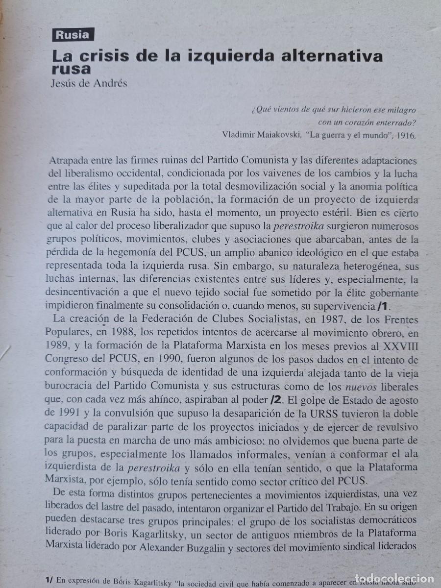 Coleccionismo de revistas y peri&oacute;dicos: RUSIA: CRISIS DE LA IZQUIERDA ALTERNATIVA. 3 P&Aacute;GS DE REVISTA VIENTO SUR 1997