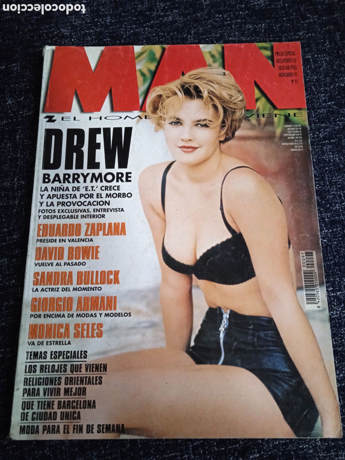 Coleccionismo de revistas y peri&oacute;dicos: MAN N&ordm; 97 NOVIEMBRE 1995 POSTER CENTRAL DESPLEGABLE: DREW BARRYMORE