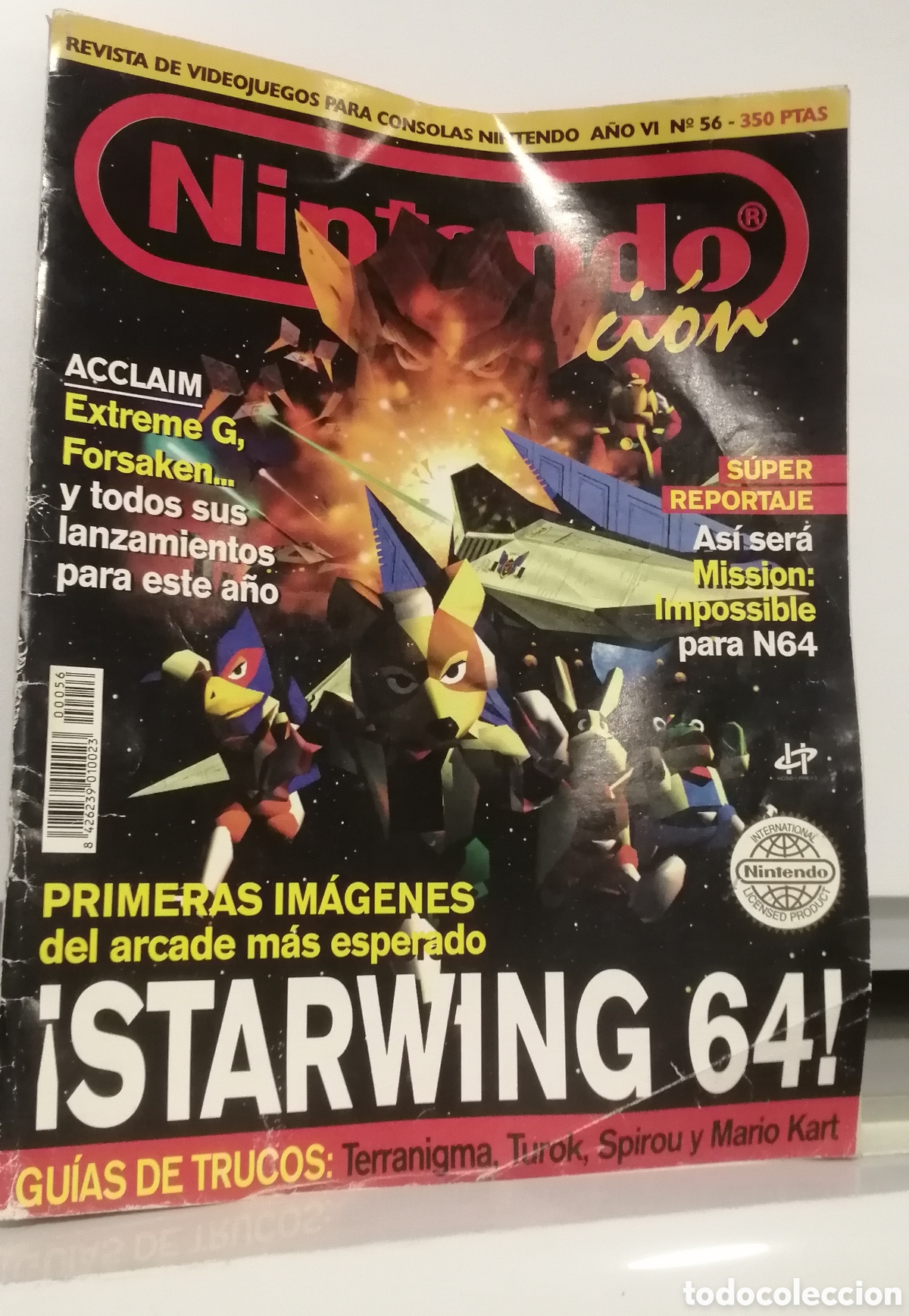 Coleccionismo de revistas y peri&oacute;dicos: Revista Nintendo N&uacute;mero 56 Julio de 1997 Contenidos: Starwing Zelda Mario Kart Spirou Tamagotchis